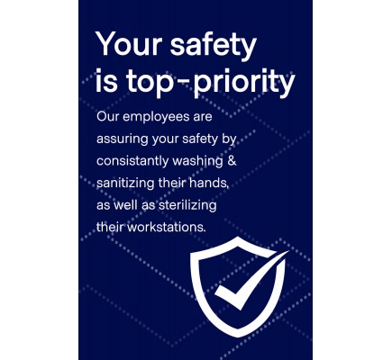 Employee Safety Window Cling  6" x 4" Blue Pack of 25 